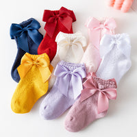 Load image into Gallery viewer, Baby Kid Girls Solid Color Bow Spanish Accessories Socks Wholesale 22030236
