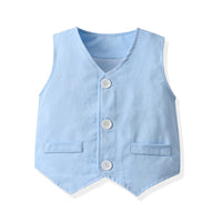 Load image into Gallery viewer, 3 Pieces Set Baby Kid Boys Bow Shirts Solid Color Vests Waistcoats And Pants Wholesale 220302360
