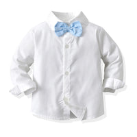 Load image into Gallery viewer, 3 Pieces Set Baby Kid Boys Bow Shirts Solid Color Vests Waistcoats And Pants Wholesale 220302360
