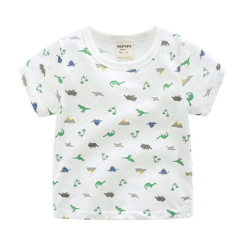 Baby Kid Boys Dinosaur Cartoon Print T-Shirts Wholesale 220302369