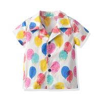 Load image into Gallery viewer, 2 Pieces Set Baby Kid Boys Flower Print T-Shirts And Solid Color Shorts Wholesale 220302370
