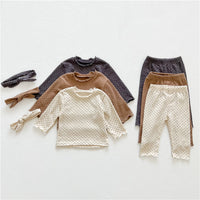 Load image into Gallery viewer, 2 Pieces Set Baby Kid Girls Polka dots Tops And Pants Sleepwears Wholesale 220302391
