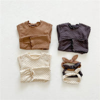 Load image into Gallery viewer, 2 Pieces Set Baby Kid Girls Polka dots Tops And Pants Sleepwears Wholesale 220302391
