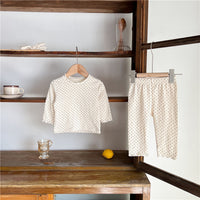 Load image into Gallery viewer, 2 Pieces Set Baby Kid Girls Polka dots Tops And Pants Sleepwears Wholesale 220302391
