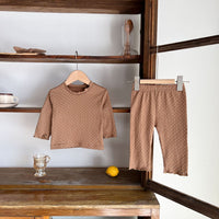 Load image into Gallery viewer, 2 Pieces Set Baby Kid Girls Polka dots Tops And Pants Sleepwears Wholesale 220302391
