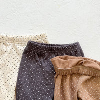 Load image into Gallery viewer, 2 Pieces Set Baby Kid Girls Polka dots Tops And Pants Sleepwears Wholesale 220302391
