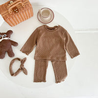 Load image into Gallery viewer, 2 Pieces Set Baby Kid Girls Polka dots Tops And Pants Sleepwears Wholesale 220302391
