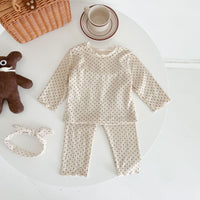 Load image into Gallery viewer, 2 Pieces Set Baby Kid Girls Polka dots Tops And Pants Sleepwears Wholesale 220302391
