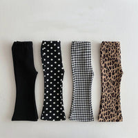 Load image into Gallery viewer, Baby Kid Girls Solid Color Leopard print Polka dots Checked Pants Wholesale 220302393
