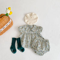 Load image into Gallery viewer, 2 Pieces Set Baby Girls Flower Print Tops And Shorts Wholesale 220302412
