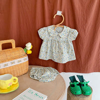 Load image into Gallery viewer, 2 Pieces Set Baby Girls Flower Print Tops And Shorts Wholesale 220302412

