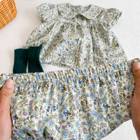 Load image into Gallery viewer, 2 Pieces Set Baby Girls Flower Print Tops And Shorts Wholesale 220302412

