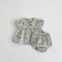 Load image into Gallery viewer, 2 Pieces Set Baby Girls Flower Print Tops And Shorts Wholesale 220302412
