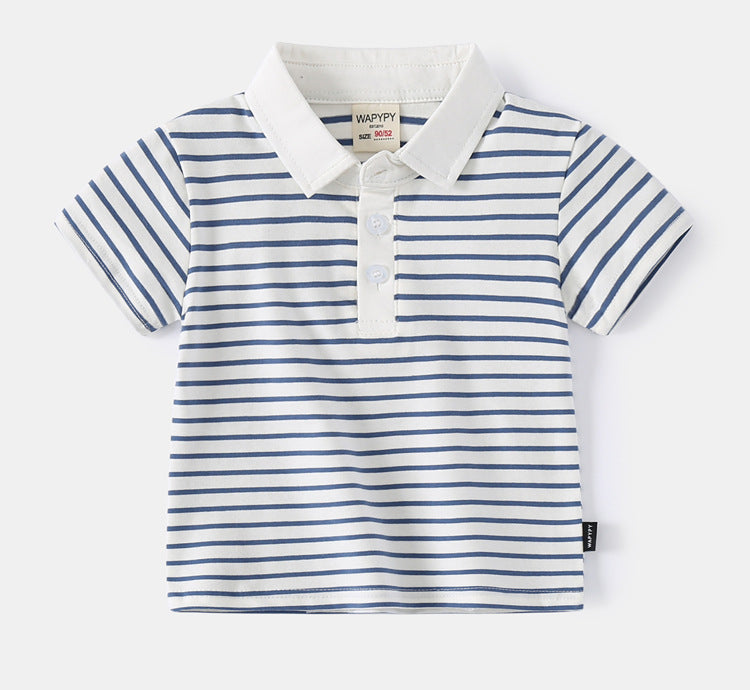 Baby Kid Boys Striped Polo Shirts Wholesale 220302419