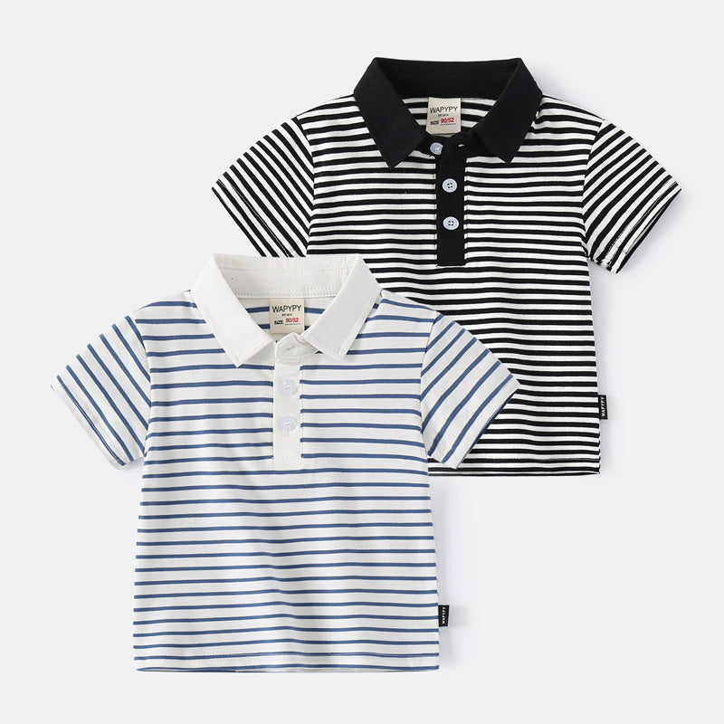 Baby Kid Boys Striped Polo Shirts Wholesale 220302419