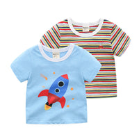 Load image into Gallery viewer, Baby Kid Boys Striped Cartoon Print T-Shirts Wholesale 220302421
