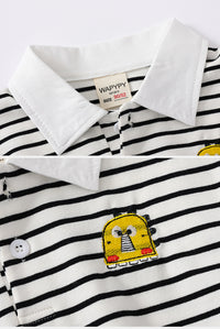 Load image into Gallery viewer, Baby Kid Boys Striped Animals Cartoon Embroidered T-Shirts Polo Shirts Wholesale 220302474
