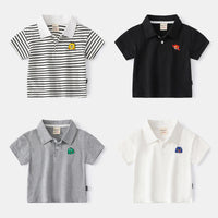 Load image into Gallery viewer, Baby Kid Boys Striped Animals Cartoon Embroidered T-Shirts Polo Shirts Wholesale 220302474
