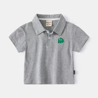 Load image into Gallery viewer, Baby Kid Boys Striped Animals Cartoon Embroidered T-Shirts Polo Shirts Wholesale 220302474
