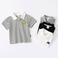 Load image into Gallery viewer, Baby Kid Boys Striped Animals Cartoon Embroidered T-Shirts Polo Shirts Wholesale 220302474
