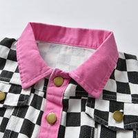 Load image into Gallery viewer, 2 Pieces Set Baby Kid Unisex Checked Print Outwears And Pants Wholesale 236911917
