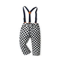 Load image into Gallery viewer, 2 Pieces Set Baby Kid Unisex Checked Print Outwears And Pants Wholesale 236911917
