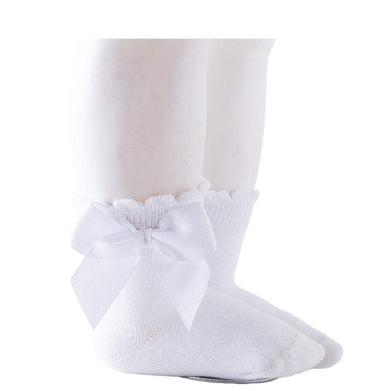 Baby Kid Unisex Solid Color Bow Accessories Socks Wholesale 22030296