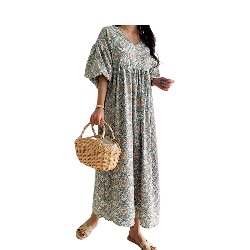 Women Print Beach Dresses Wholesale 220307500