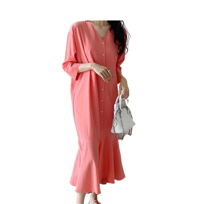 Women Solid Color Dresses Wholesale 220307636