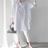 Load image into Gallery viewer, Women Striped Blouses Wholesale 220307645
