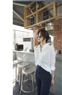 Load image into Gallery viewer, Women Solid Color Blouses Wholesale 220307658
