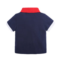 Load image into Gallery viewer, 2 Pieces Set Baby Kid Boys Striped Flower Plant Print Polo Shirts And Solid Color Shorts Wholesale 22030807
