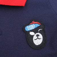 Load image into Gallery viewer, 2 Pieces Set Baby Kid Boys Striped Flower Plant Print Polo Shirts And Solid Color Shorts Wholesale 22030807
