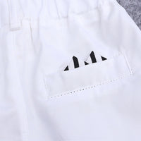 Load image into Gallery viewer, 2 Pieces Set Baby Kid Boys Striped Flower Plant Print Polo Shirts And Solid Color Shorts Wholesale 22030807
