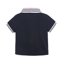 Load image into Gallery viewer, 2 Pieces Set Baby Kid Boys Striped Flower Plant Print Polo Shirts And Solid Color Shorts Wholesale 22030807
