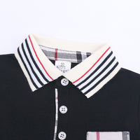 Load image into Gallery viewer, 2 Pieces Set Baby Kid Boys Striped Flower Plant Print Polo Shirts And Solid Color Shorts Wholesale 22030807
