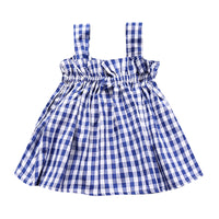 Load image into Gallery viewer, 2 Pieces Set Baby Kid Girls Checked Tank Dresses And Solid Color Underwears Wholesale 22030811
