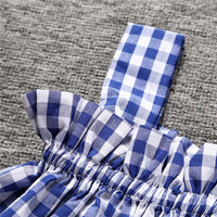Load image into Gallery viewer, 2 Pieces Set Baby Kid Girls Checked Tank Dresses And Solid Color Underwears Wholesale 22030811
