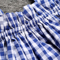 Load image into Gallery viewer, 2 Pieces Set Baby Kid Girls Checked Tank Dresses And Solid Color Underwears Wholesale 22030811
