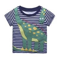 Load image into Gallery viewer, Baby Kid Boys Striped Dinosaur Animals Car Cartoon Star Unicorn Print T-Shirts Wholesale 22030818
