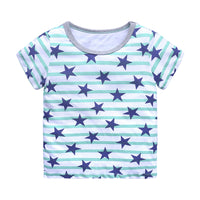 Load image into Gallery viewer, Baby Kid Boys Striped Dinosaur Animals Car Cartoon Star Unicorn Print T-Shirts Wholesale 22030818
