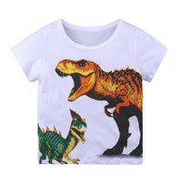 Load image into Gallery viewer, Baby Kid Boys Striped Dinosaur Animals Car Cartoon Star Unicorn Print T-Shirts Wholesale 22030818
