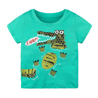 Load image into Gallery viewer, Baby Kid Boys Striped Dinosaur Animals Car Cartoon Star Unicorn Print T-Shirts Wholesale 22030818
