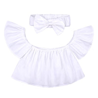 Load image into Gallery viewer, Baby Kid Girls Solid Color Tops And Bow Headwear Wholesale 22030820
