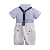 Load image into Gallery viewer, 2 Pieces Set Baby Boys Striped Shirts And Solid Color Rompers Wholesale 22030827
