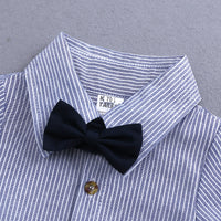 Load image into Gallery viewer, 2 Pieces Set Baby Boys Striped Shirts And Solid Color Rompers Wholesale 22030827
