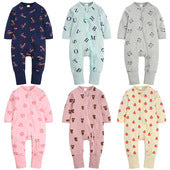 Baby Kid Unisex Animals Cartoon Plant Alphabet Print Jumpsuits Wholesale 220308380