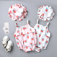 Load image into Gallery viewer, Baby Girls Fruit Print Rompers Wholesale 22030848

