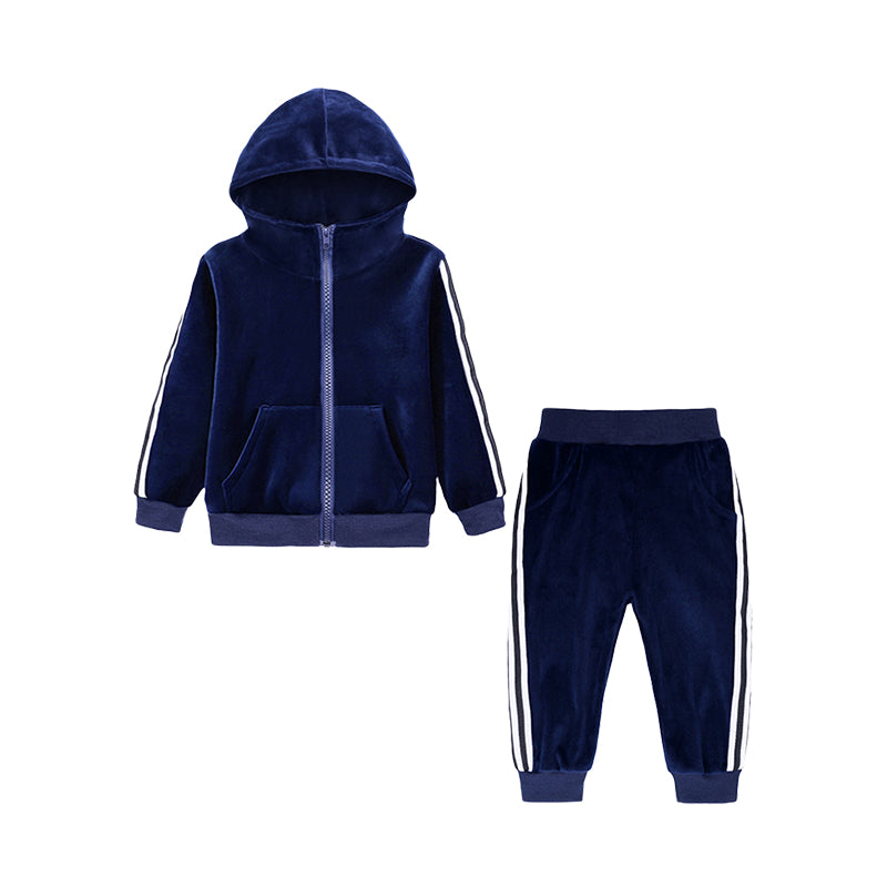 2 Pieces Set Baby Kid Boys Sports Color-blocking Jackets Outwears And Pants Wholesale 22030849