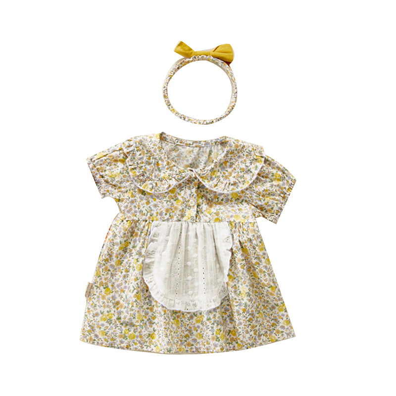 Baby Girls Flower Print Dresses Wholesale 220310177